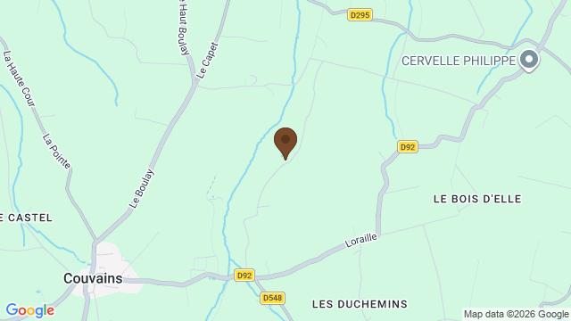 Map showing Marianne Cottage in Couvains, Normandy
