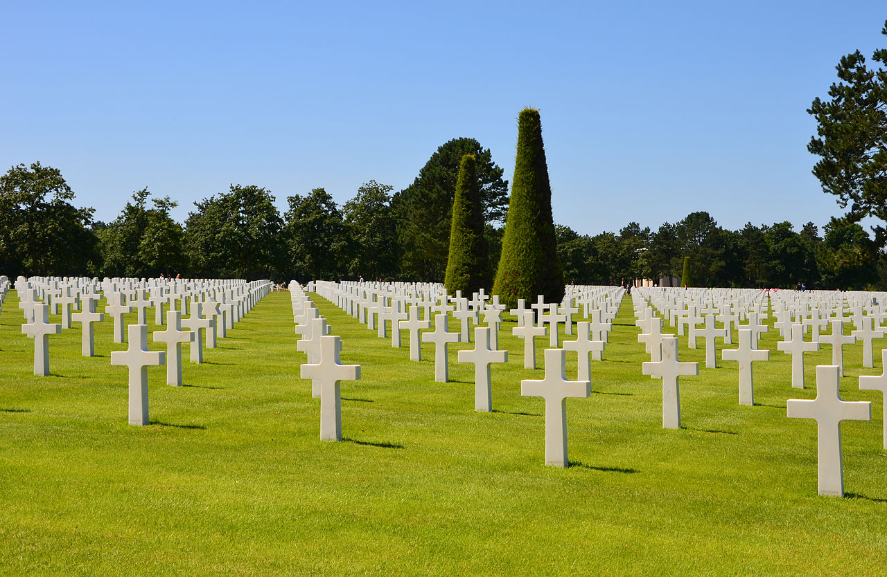 The World War II Normandy American Cemetery and Memorial in Colleville-sur-Mer, Normandy, France