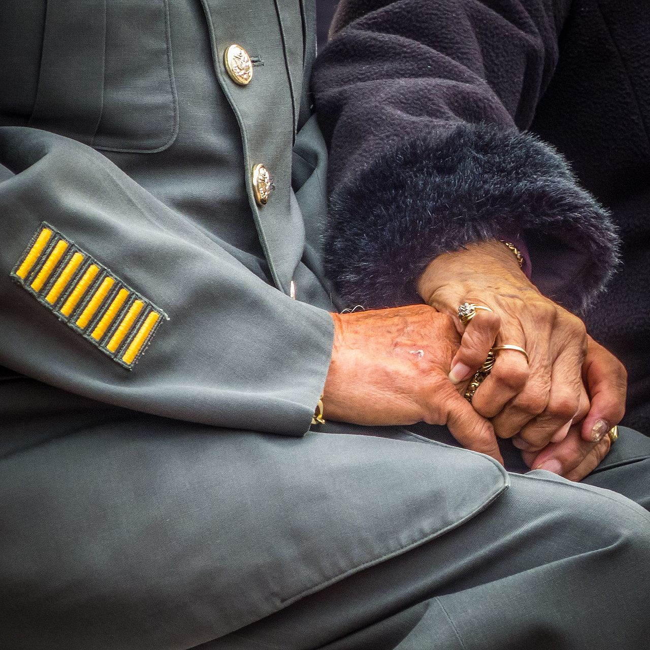 44th Infantry Division veteran First Sergeant Hernandez during the 6th June memorial service