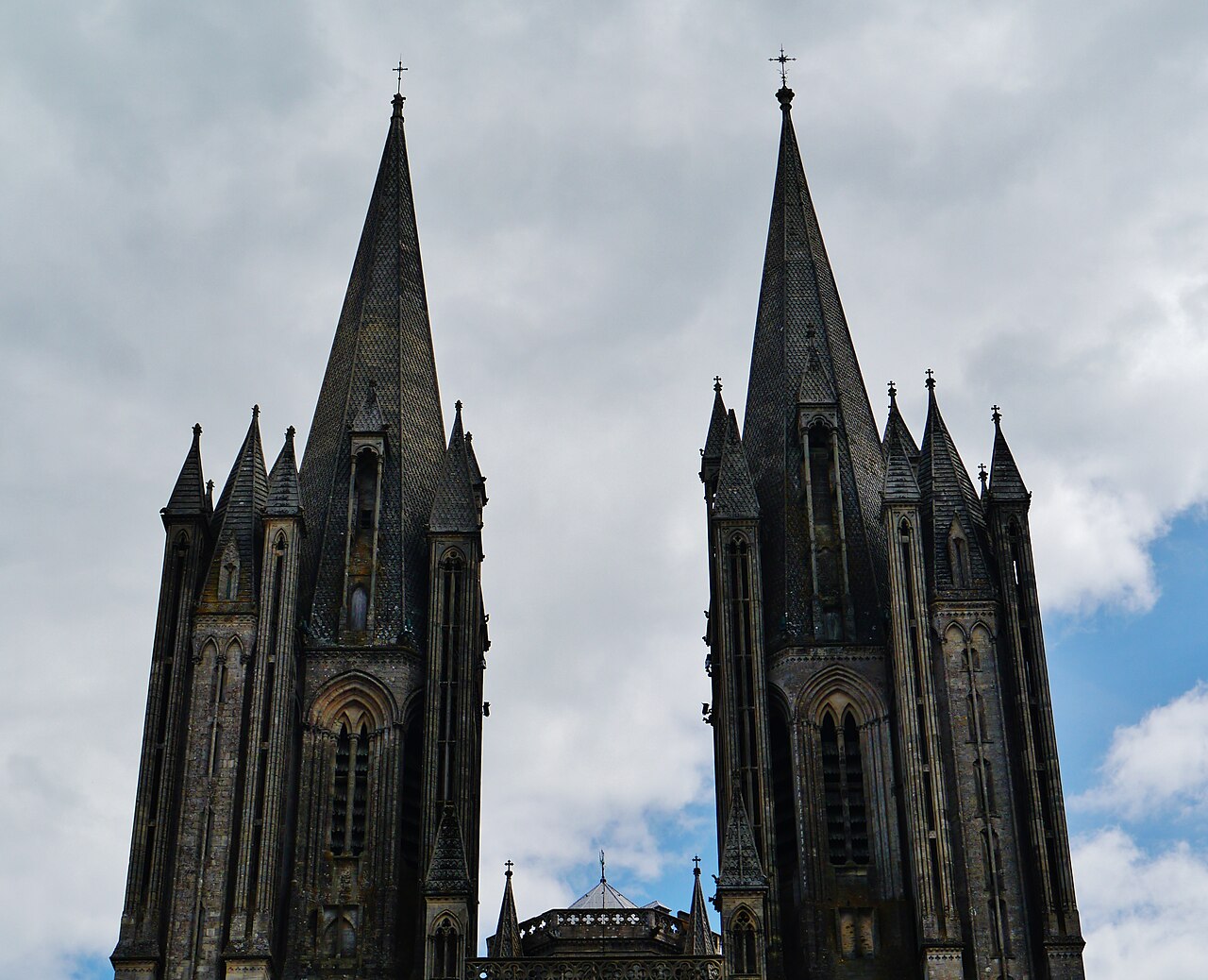 Towers of the Cathedral of Our Lady, Coutances, Normandy, France