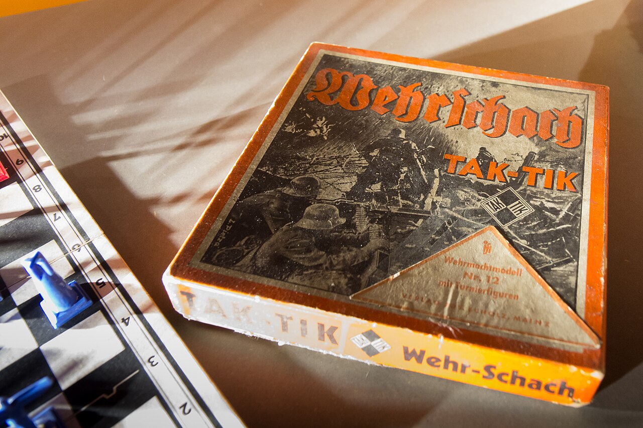 German military chess "Wehrschach" exhibited at the Caen Memorial Museum