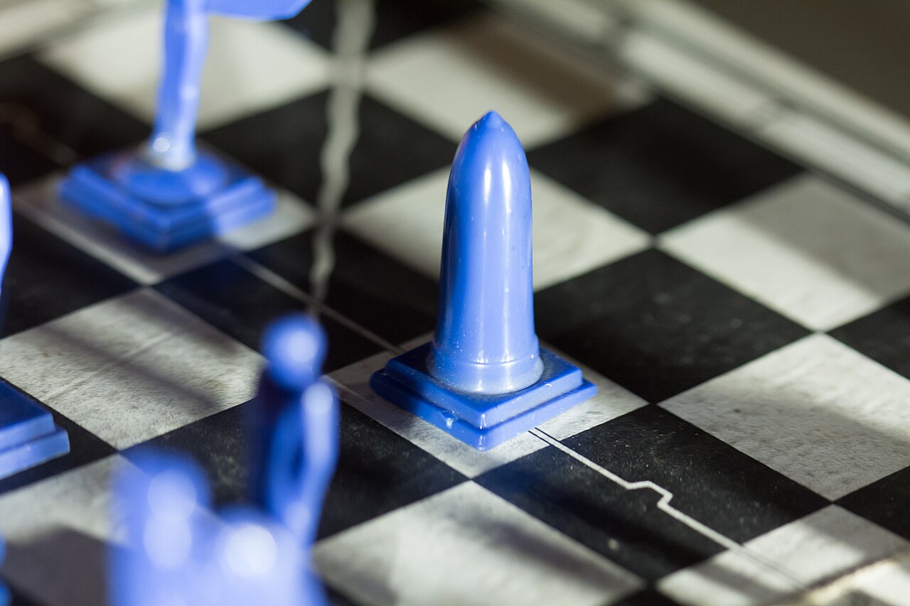 German military chess "Wehrschach" exhibited at the Caen Memorial Museum