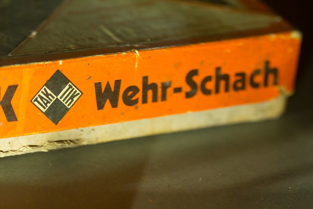 German military chess "Wehrschach" exhibited at the Caen Memorial Museum