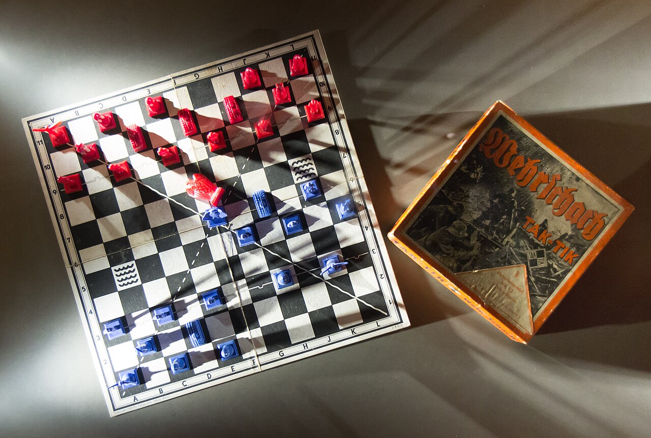 German military chess "Wehrschach" exhibited at the Caen Memorial Museum