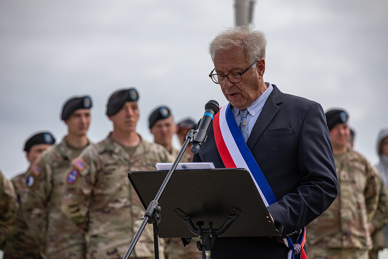 Ceremony for the 29th Infantry Division at Omaha Beach, June 2024
