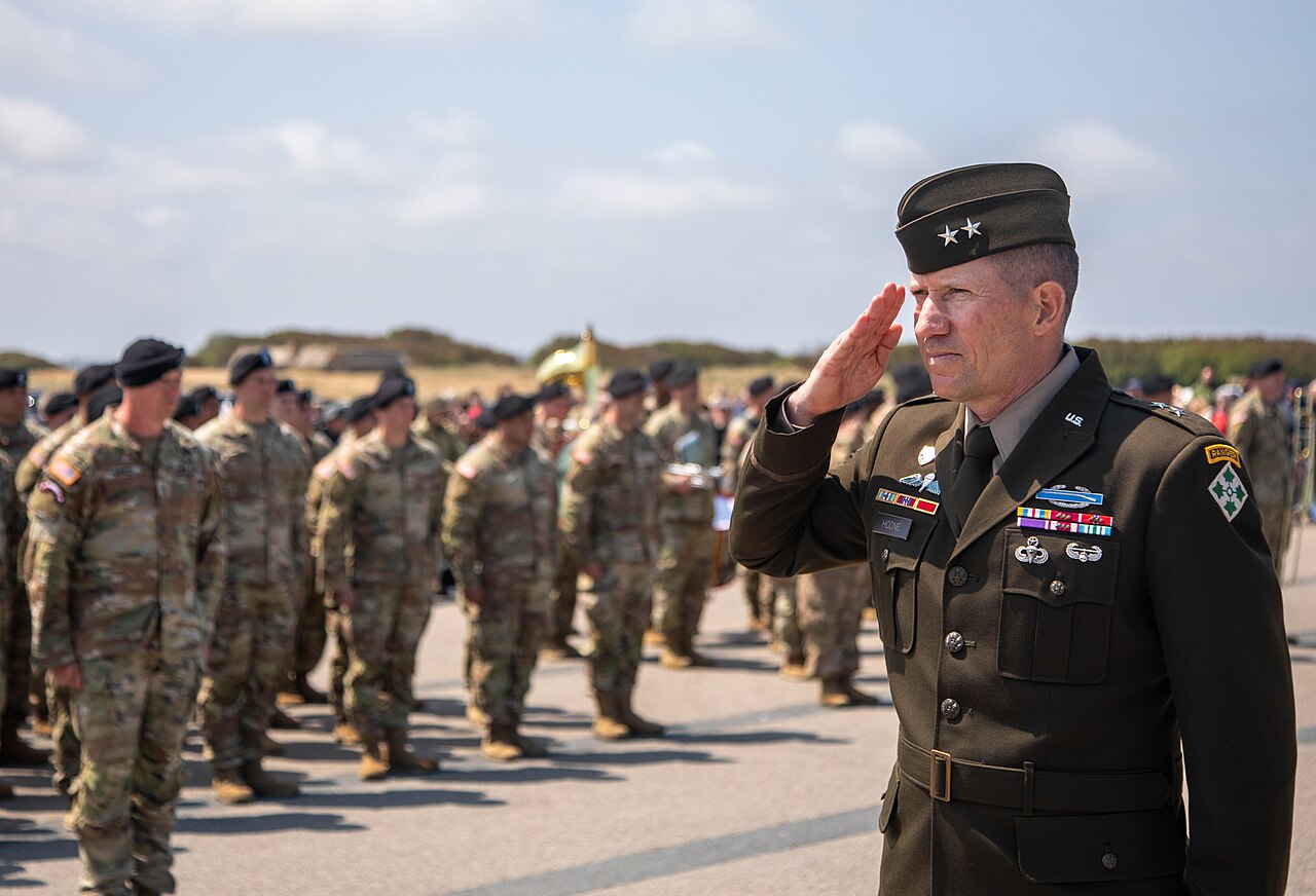 4th Infantry Division at Utah Beach Memorial ceremony, D-Day 79th anniversary, June 2023